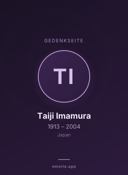 Gedenkportrait von Taiji Imamura