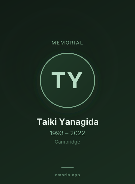 Memorial portrait of Taiki Yanagida