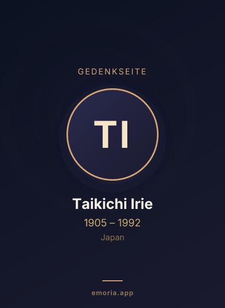 Gedenkportrait von Taikichi Irie