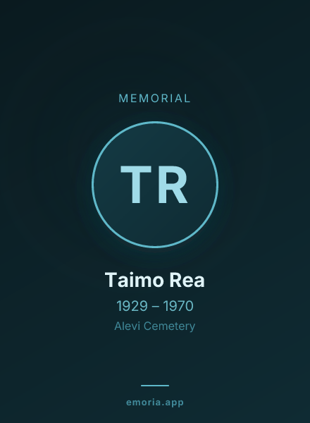 Memorial portrait of Taimo Rea