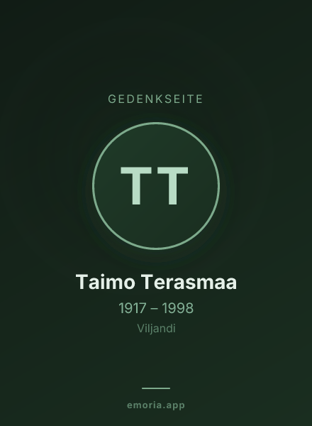 Gedenkportrait von Taimo Terasmaa