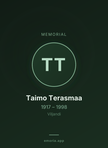 Memorial portrait of Taimo Terasmaa