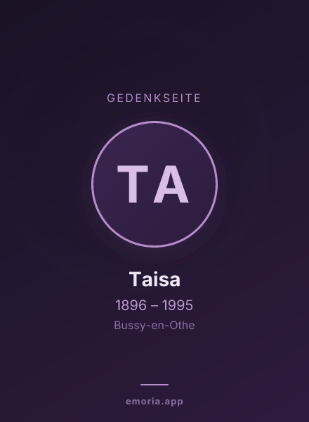 Gedenkportrait von Taisa