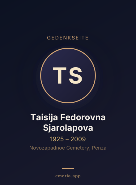 Gedenkportrait von Taisija Fedorovna Sjarolapova