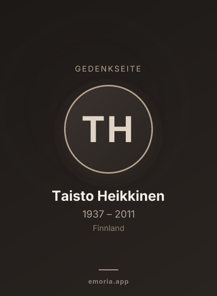 Gedenkportrait von Taisto Heikkinen