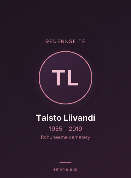 Gedenkportrait von Taisto Liivandi