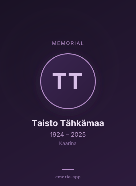 Memorial portrait of Taisto Tähkämaa