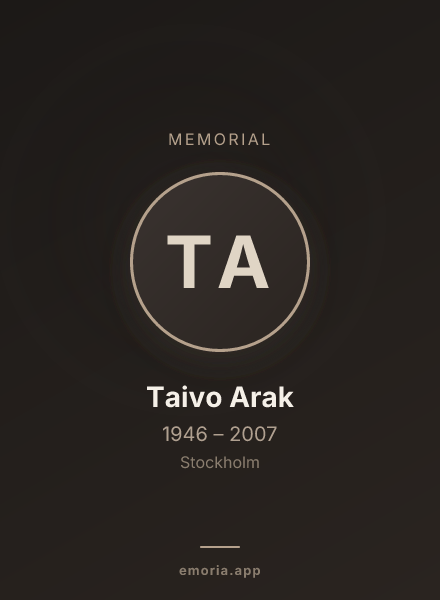 Memorial portrait of Taivo Arak