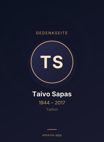 Gedenkportrait von Taivo Sapas