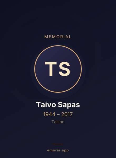 Memorial portrait of Taivo Sapas