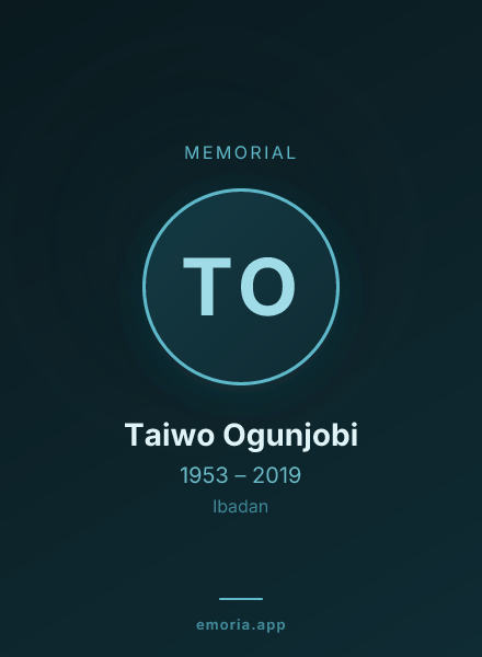 Memorial portrait of Taiwo Ogunjobi
