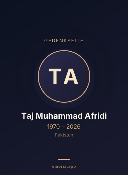 Gedenkportrait von Taj Muhammad Afridi