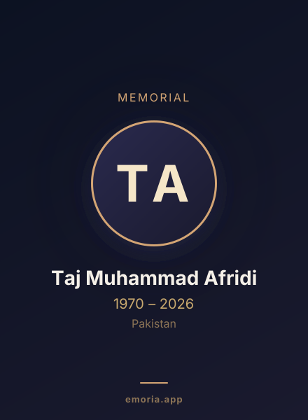 Memorial portrait of Taj Muhammad Afridi