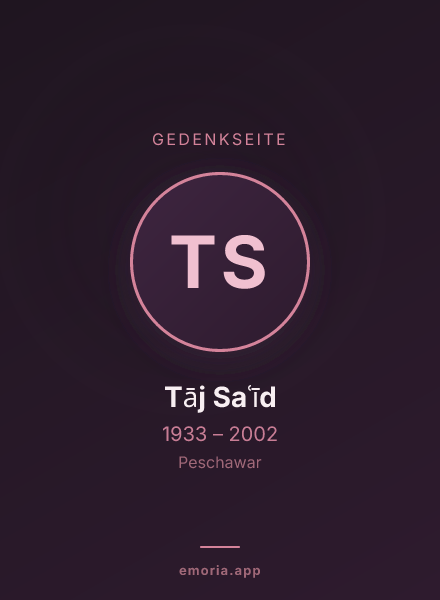 Gedenkportrait von Tāj Saʿīd