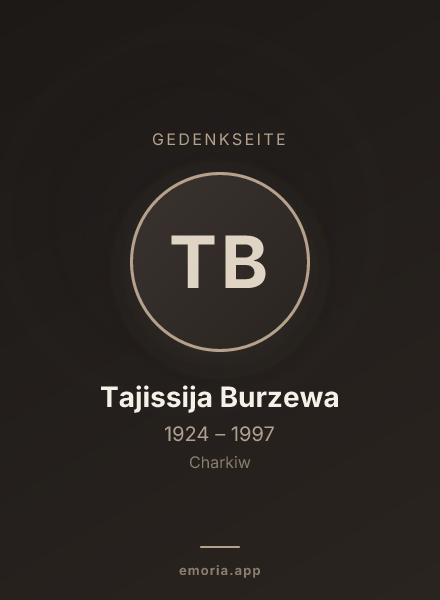 Gedenkportrait von Tajissija Burzewa