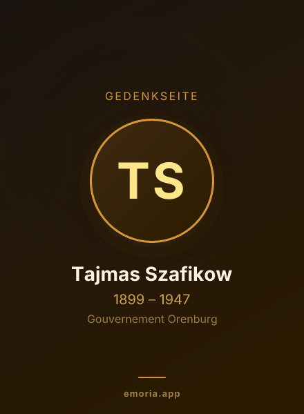 Gedenkportrait von Tajmas Szafikow