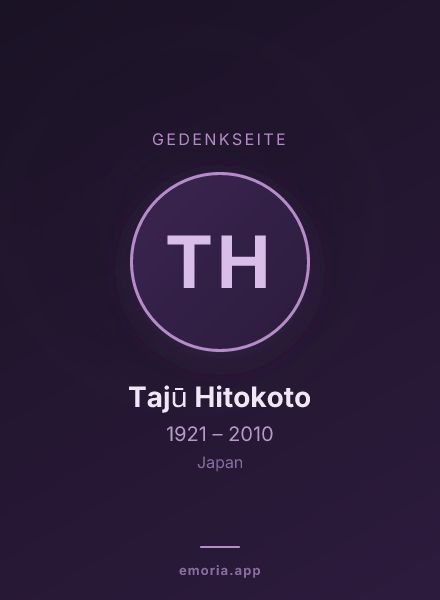 Gedenkportrait von Tajū Hitokoto