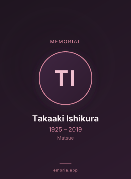 Memorial portrait of Takaaki Ishikura