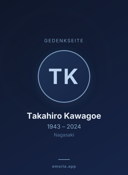 Gedenkportrait von Takahiro Kawagoe