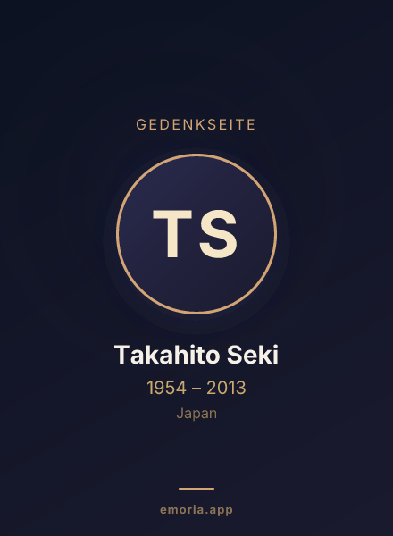 Gedenkportrait von Takahito Seki