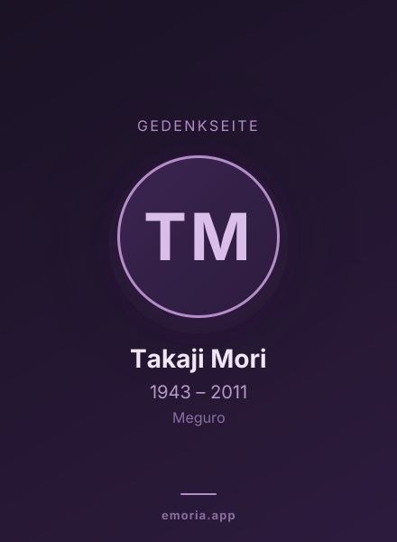 Gedenkportrait von Takaji Mori