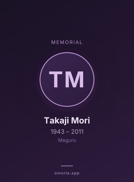 Memorial portrait of Takaji Mori