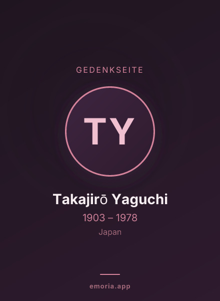 Gedenkportrait von Takajirō Yaguchi