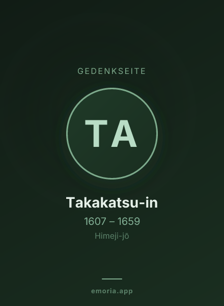 Gedenkportrait von Takakatsu-in