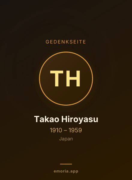 Gedenkportrait von Takao Hiroyasu