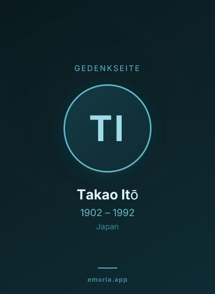Gedenkportrait von Takao Itō