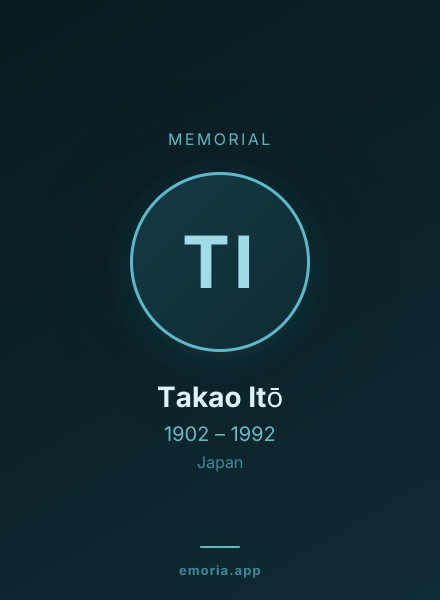Memorial portrait of Takao Itō