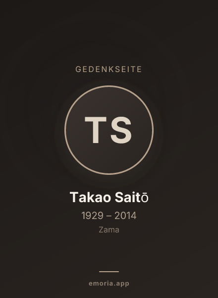 Gedenkportrait von Takao Saitō