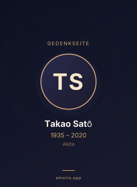 Gedenkportrait von Takao Satō