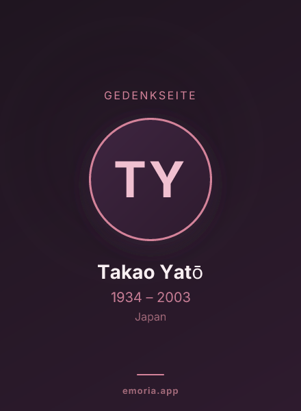 Gedenkportrait von Takao Yatō