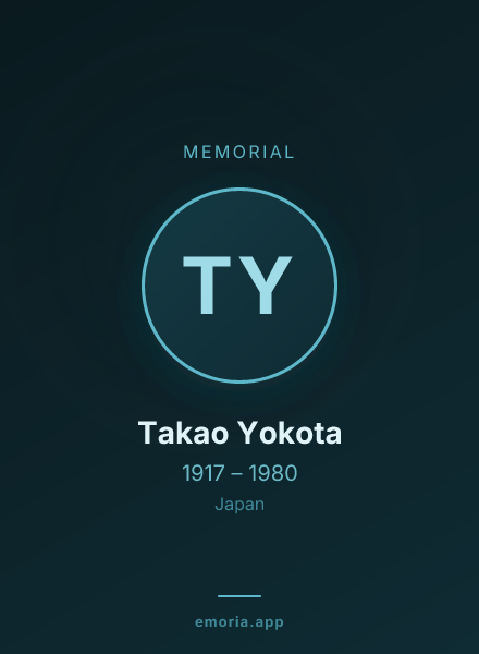 Memorial portrait of Takao Yokota