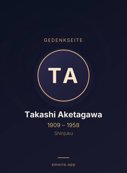 Gedenkportrait von Takashi Aketagawa