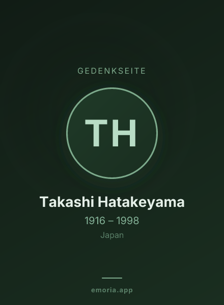 Gedenkportrait von Takashi Hatakeyama