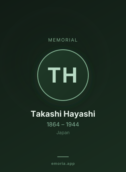 Memorial portrait of Takashi Hayashi