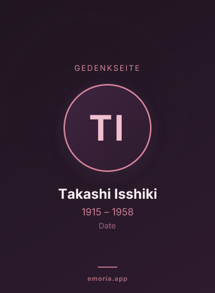 Gedenkportrait von Takashi Isshiki