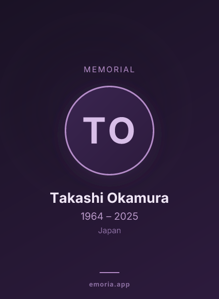 Memorial portrait of Takashi Okamura
