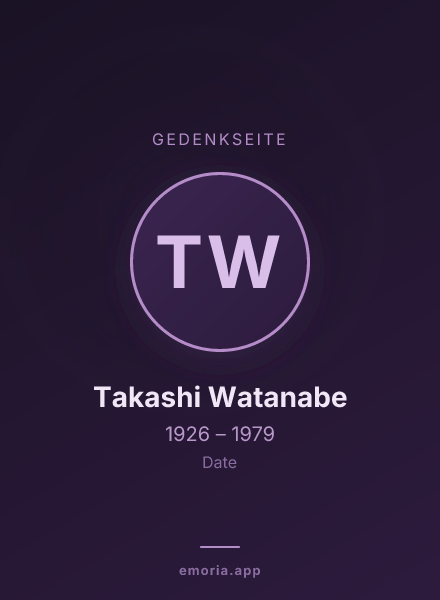 Gedenkportrait von Takashi Watanabe