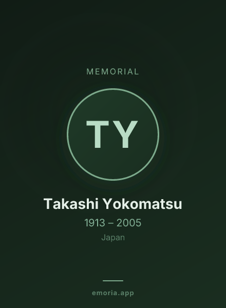 Memorial portrait of Takashi Yokomatsu