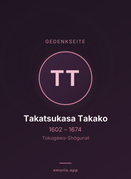 Gedenkportrait von Takatsukasa Takako