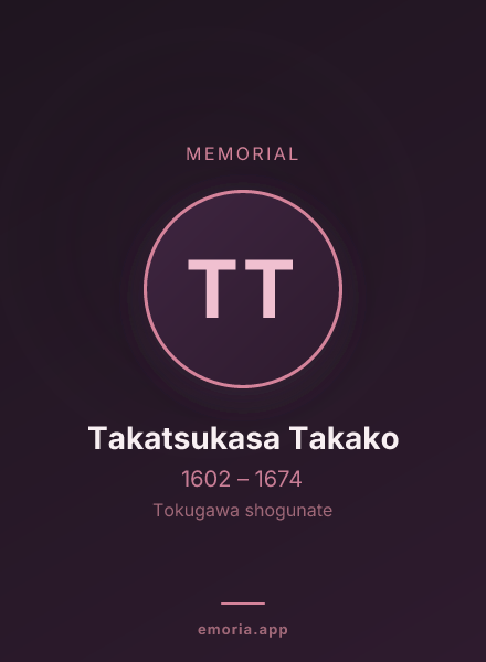 Memorial portrait of Takatsukasa Takako