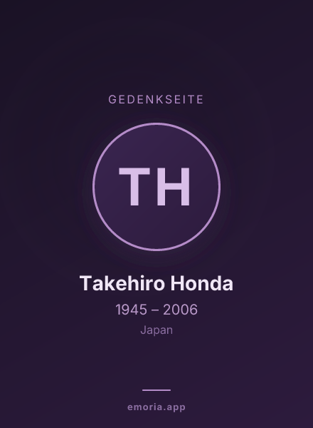 Gedenkportrait von Takehiro Honda