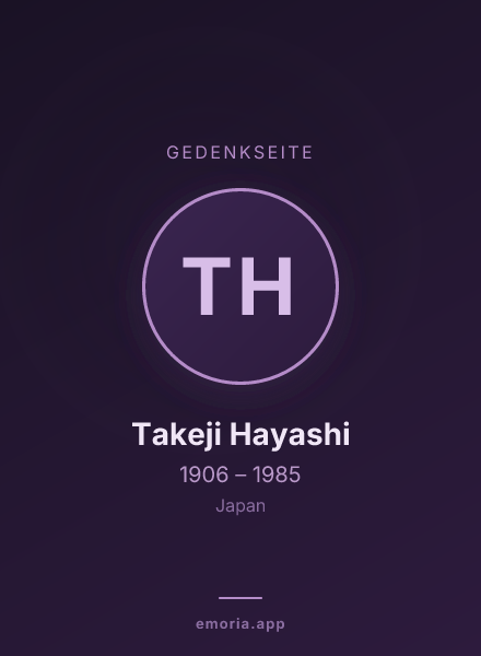 Gedenkportrait von Takeji Hayashi