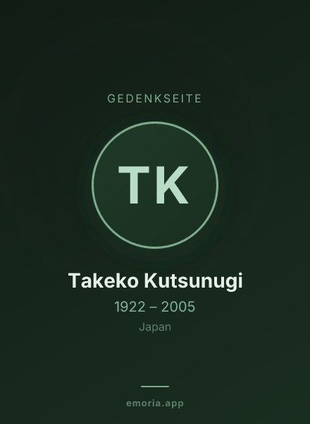 Gedenkportrait von Takeko Kutsunugi