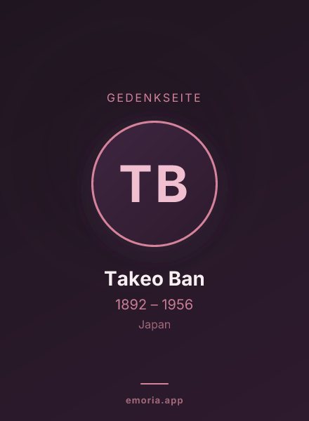 Gedenkportrait von Takeo Ban