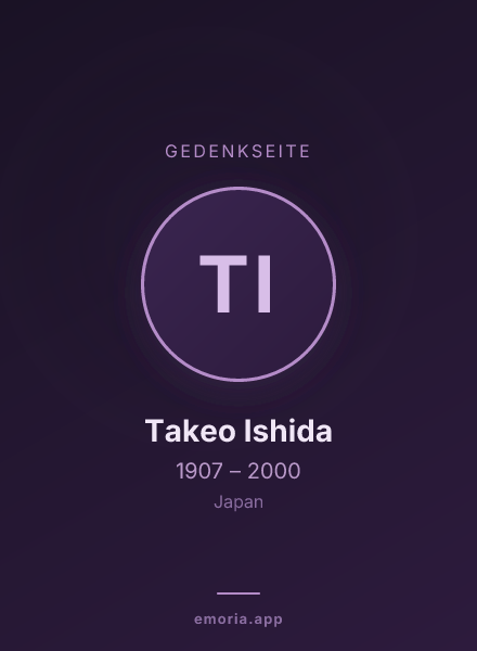 Gedenkportrait von Takeo Ishida