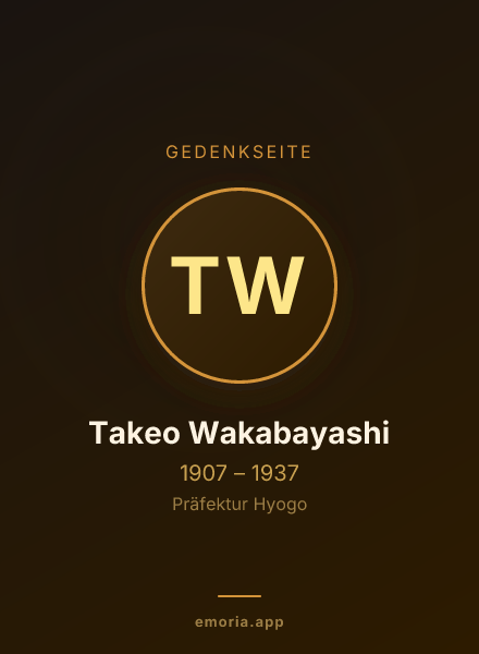 Gedenkportrait von Takeo Wakabayashi